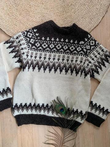 Runox Scandia Strik wollen trui S M bohemian wool jumper beschikbaar voor biedingen