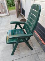 Groene kunststof tuinstoel - Verstelbare Rugleuning, Tuin en Terras, Tuinstoelen, Ophalen, Gebruikt, Kunststof, Verstelbaar
