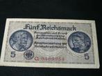 duitsland 5 reichsmark 1940 gebruikt, Postzegels en Munten, Bankbiljetten | Europa | Niet-Eurobiljetten, Duitsland, Verzenden