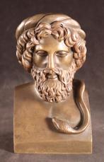 Antieke bronzen buste Asklepios, Antiek en Kunst, Ophalen of Verzenden
