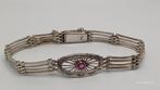 Zilveren vintage armband, Ophalen of Verzenden, Zilver, Zilver, Met edelsteen