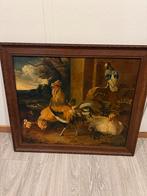 Oud schilderij met kippen en haan, Ophalen