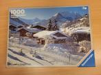 Winter in de savoie.                 Puzzel. Ravensburger., Ophalen of Verzenden, 500 t/m 1500 stukjes, Gebruikt