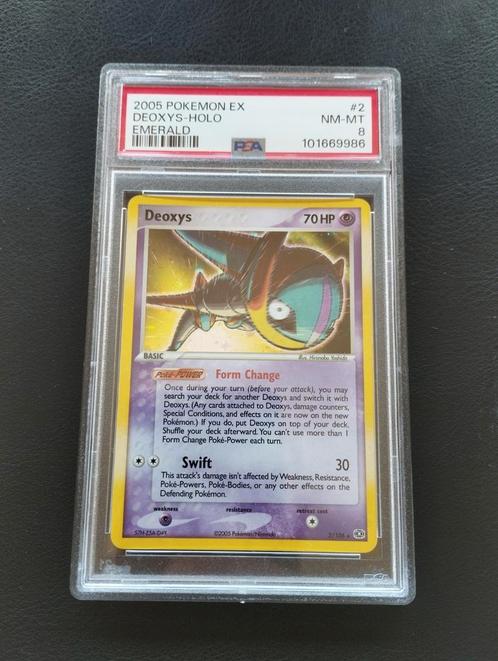 Deoxys Holo Pokemon kaart EX emerald PSA8 NM, Hobby en Vrije tijd, Verzamelkaartspellen | Pokémon, Zo goed als nieuw, Losse kaart