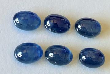 6 Saffier Cabochons Ovaal - 6,93ct beschikbaar voor biedingen