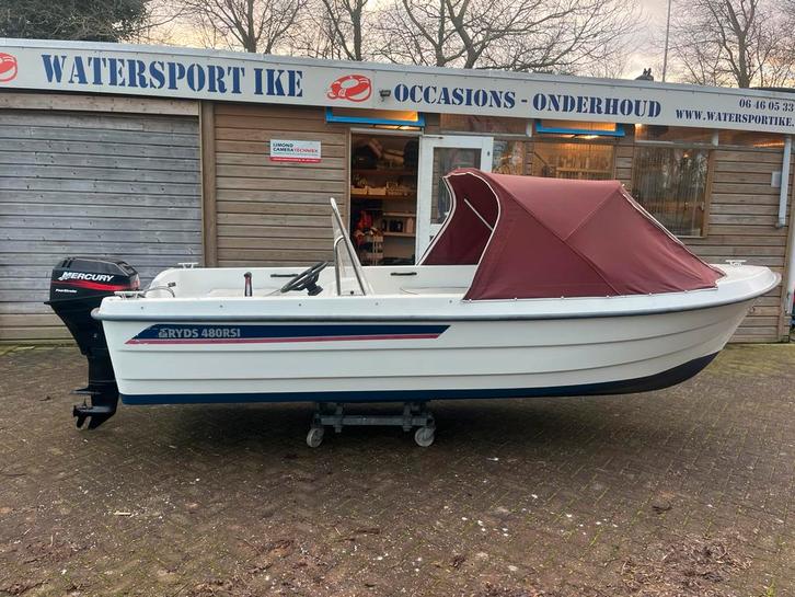 Ryds 480 rsi polyester toer/vis/console boot incl mercury 15, Watersport en Boten, Vis- en Consoleboten, Zo goed als nieuw, Tot 10 pk