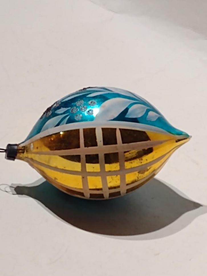 oude gekleurde druppel kerstbal / aqua goud, Diversen, Kerst, Gebruikt, Ophalen