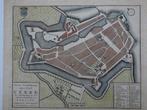 gravure kleur Nieuwe grondtekening stad Veere, Tirion 1753, Antiek en Kunst, Kunst | Etsen en Gravures, Verzenden
