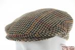 Vintage Platte pet English Tweed groen geruit wol 52-53 =XXS, Ophalen of Verzenden, Gedragen, 57 cm (M, 7⅛ inch) of minder, Pet