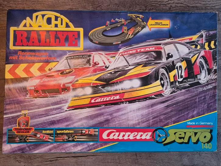 Carrera Servo 140 75350 Racebaan Nacht Rally met extra sets, Kinderen en Baby's, Speelgoed | Racebanen, Zo goed als nieuw, Racebaan
