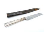 Antiek zilveren mes in originele leren foedraal. 1819, Antiek en Kunst, Verzenden, Zilver