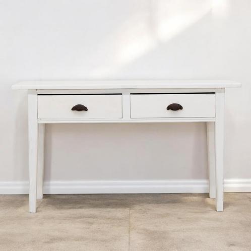 Witte Sidetable / Console tafel met lade, Huis en Inrichting, Tafels | Sidetables, Zo goed als nieuw, 25 tot 50 cm, 100 tot 150 cm