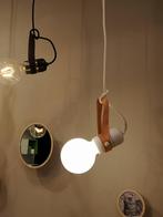 Hanglamp met lederen handvat, Huis en Inrichting, Lampen | Hanglampen, Ophalen of Verzenden, Zo goed als nieuw, Minder dan 50 cm