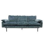 HKLIVING 4 persoons bank Retro fluweel blauwe normaal 1695,-, Huis en Inrichting, Banken | Bankstellen, Ophalen, 250 tot 300 cm
