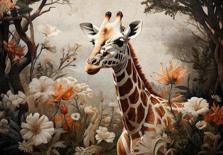 Jungledieren behang Giraffe * Ook op maat * Muurdeco4kids, Huis en Inrichting, Stoffering | Behang, Verzenden