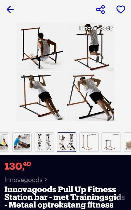 Innovagoods Pull Up Fitness Station - Compleet met Draagtas!, Sport en Fitness, Fitnessapparatuur, Zo goed als nieuw, Krachtstation