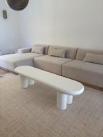Salontafel tv-meubel japandi wit ronde poten ovaal, Huis en Inrichting, Tafels | Salontafels, Zo goed als nieuw, 150 tot 200 cm