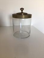 Glazen koektrommel met koperen deksel, Antiek en Kunst, Ophalen of Verzenden
