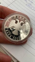 Rusland ounce zilver 1996 proof in muntcap, Ophalen of Verzenden, Zilver