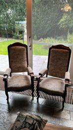 2 mooie verstelbare opa stoelen bekleding in perfecte staat, Antiek en Kunst, Antiek | Meubels | Stoelen en Banken, Ophalen
