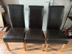 6 eetkamer stoelen donker bruin, Huis en Inrichting, Stoelen, Ophalen, Gebruikt, Bruin, Leer