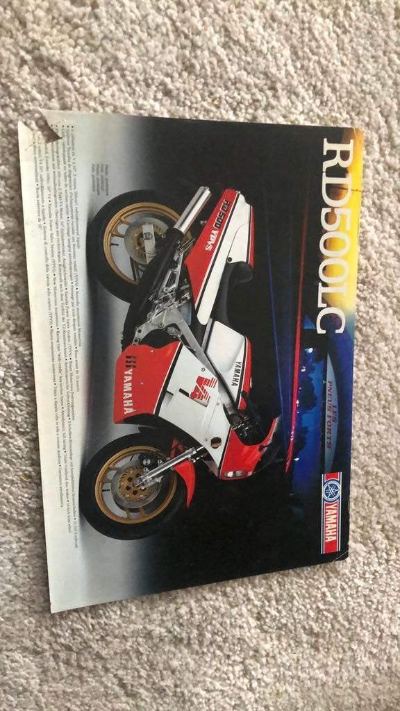Yamaha RD500LC brochure, Ophalen of Verzenden, Gelezen, Merk of Model
