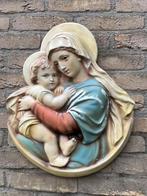 Unieke Wandplaquette Maria met Jezus datering 1880-1920, Antiek en Kunst, Ophalen
