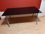 Ikea bureau galant 160x80 met zwart glazen bureaublad, Ophalen, Zo goed als nieuw, Bureau