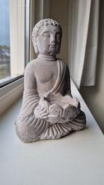 Sinterklaas Stenen Boeddha beeld met lotushouder waxinelicht, Ophalen of Verzenden