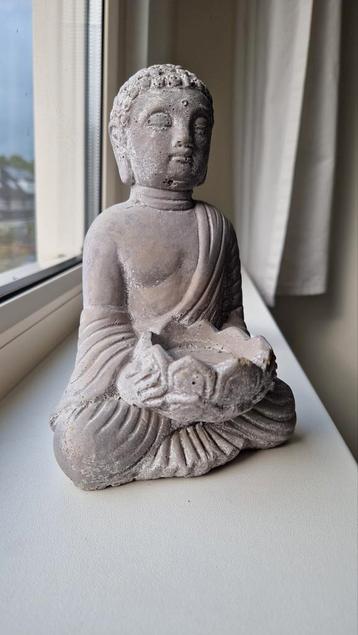 Stenen zwaar Boeddha beeld met lotushouder waxinelicht beschikbaar voor biedingen