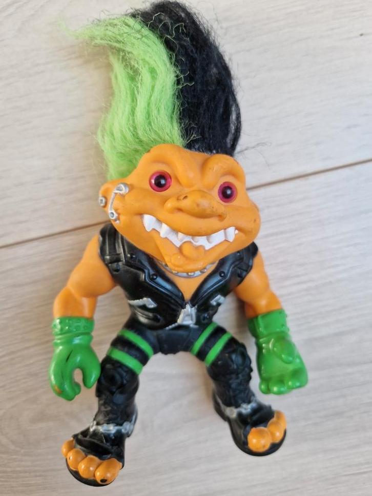 1992 the original battle trolls punk troll trol groen zwart, Verzamelen, Speelgoed, Zo goed als nieuw, Ophalen of Verzenden