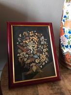 Vintage schilderij met droogbloemen., Huis en Inrichting, Woonaccessoires | Droogbloemen, Ophalen of Verzenden