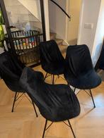 Eetkamerstoelen leer met hoes, Ophalen, Gebruikt, Zwart, Leer