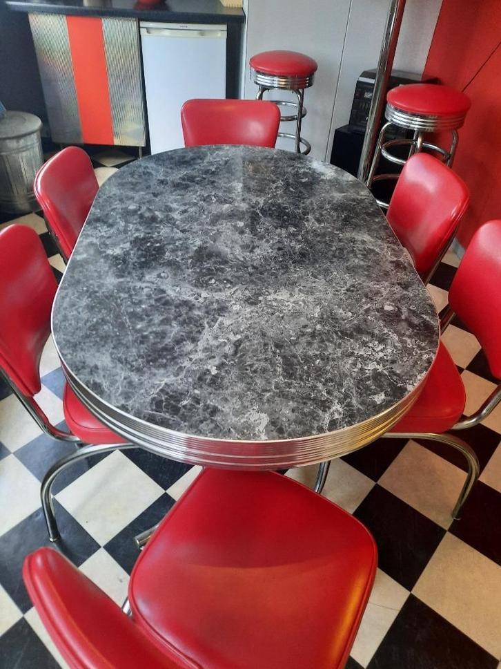 Amerikaanse stijl diner set en sta tafel set, Huis en Inrichting, Tafels | Eettafels, Zo goed als nieuw, 50 tot 100 cm, Vijf personen of meer