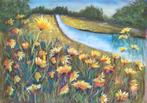 Schilderij bloemen landschap, Ophalen of Verzenden