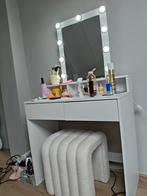 Kaptafel met spiegel en verlichting, Huis en Inrichting, Tafels | Kaptafels, Ophalen, 50 tot 100 cm, Minder dan 100 cm