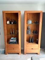 Twee eiken vitrinekasten, Huis en Inrichting, Kasten | Vitrinekasten, Ophalen, Gebruikt, 200 cm of meer, Eikenhout