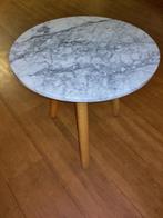 Marmer tafeltje, Huis en Inrichting, Tafels | Bijzettafels, Ophalen, Minder dan 55 cm, Rond, Zo goed als nieuw