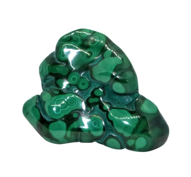 Malachiet gepolijst Congo 507 gram, Verzamelen, Mineralen en Fossielen, Mineraal, Verzenden