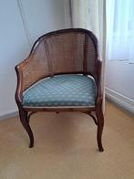 Vintage fauteuil met rotan rugleuning, Ophalen, Riet of Rotan, Gebruikt, Minder dan 75 cm