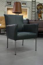 Luxe fauteuil Triton Jess Design echt leer Navy Blue modern, Huis en Inrichting, Fauteuils, Ophalen, Zo goed als nieuw, Metaal