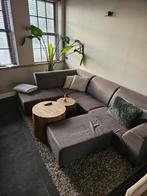 Hoekbank antracietgrijs met hocker - 300x200cm, Huis en Inrichting, Banken | Bankstellen, Ophalen, Gebruikt, Hoekbank, 300 cm of meer