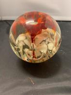 Presse papier glazen bol met bloem, Ophalen of Verzenden