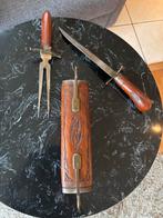 Vlees snijset hout antiek vintage, Antiek en Kunst, Ophalen of Verzenden