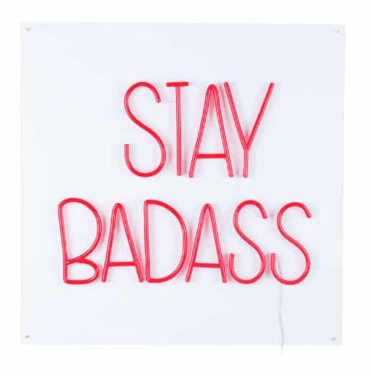 Bold Monkey Stay Badass wandlamp LED neon - Rood, Huis en Inrichting, Lampen | Wandlampen, Zo goed als nieuw, Kunststof, Ophalen