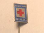 Metalen HET RODE KRUIS HULPPOST Speld (Rood/Blauw/Metaalkl)., Verzenden, Zo goed als nieuw, Overige onderwerpen, Speldje of Pin