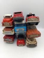 9 vintage tin litho Trucks, Made in Japan, jaren 50/60, Ophalen of Verzenden