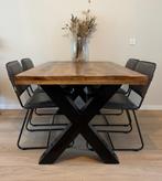 Eetkamertafel mangohout met of zonder stoelen, Huis en Inrichting, Tafels | Eettafels, Ophalen, Overige materialen, 150 tot 200 cm