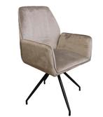 Eetkamerstoel 360 Graden Draaibaar Taupe Velvet, Metaal, Overige kleuren, Nieuw, Ophalen of Verzenden