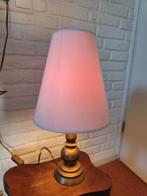 Schemerlamp met roze kap, Gebruikt, Vintage, Ophalen of Verzenden, Metaal